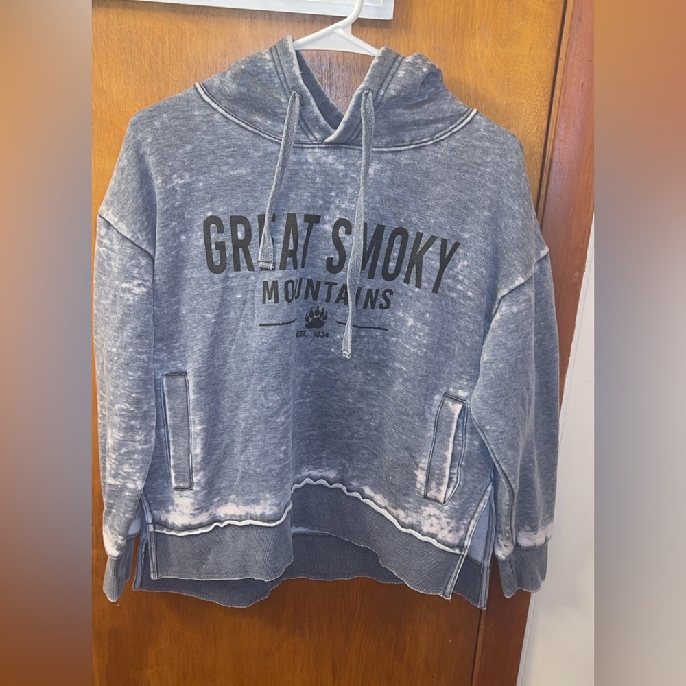 Blue Grey Graphic Hoodie